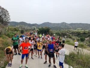 Runners of the vertical challenge at the start line